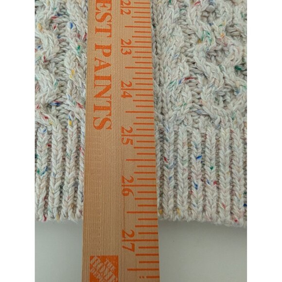 Lands End Cable Knit Turtleneck Sweater Womens Size Large Cream Fisherman - Picture 10 of 10